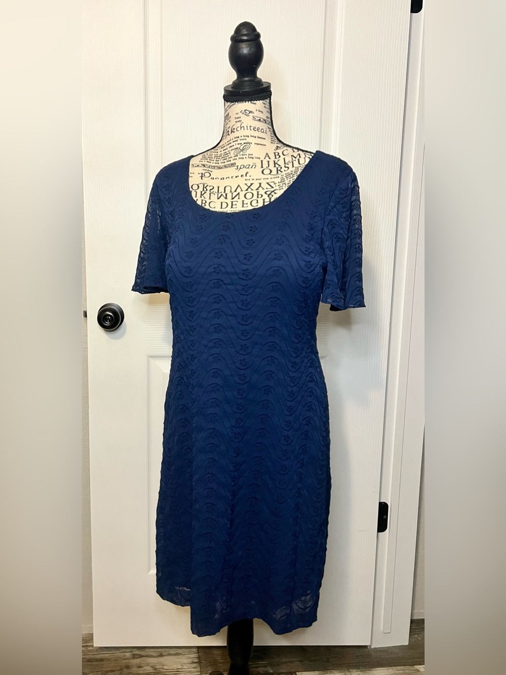 Karl Lagerfeld Navy Lace Midi Dress